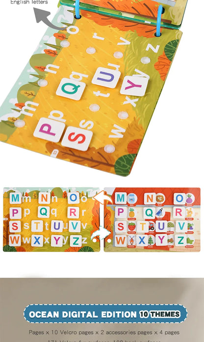 Montessori Busy Book Sticker Quiet Book for Kids Early Educational Toy Toddlers Matching Puzzles Game Baby Learning Toys Gifts