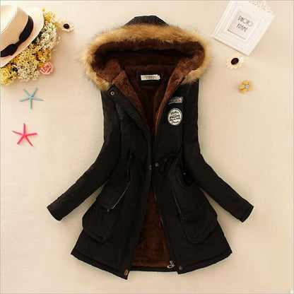 Winter Women's Coats Parka Streetwear Casual Coats Military Hooded Fur Coats Down Jackets Winter Coat Women  Jacket Women