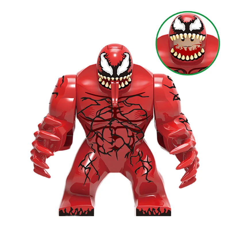 Building Blocks Marvel Transformation Figures Big Goblin Spiderman Iron Man Venom Captain Hawk Deadpool Technic Armor Gift Toys