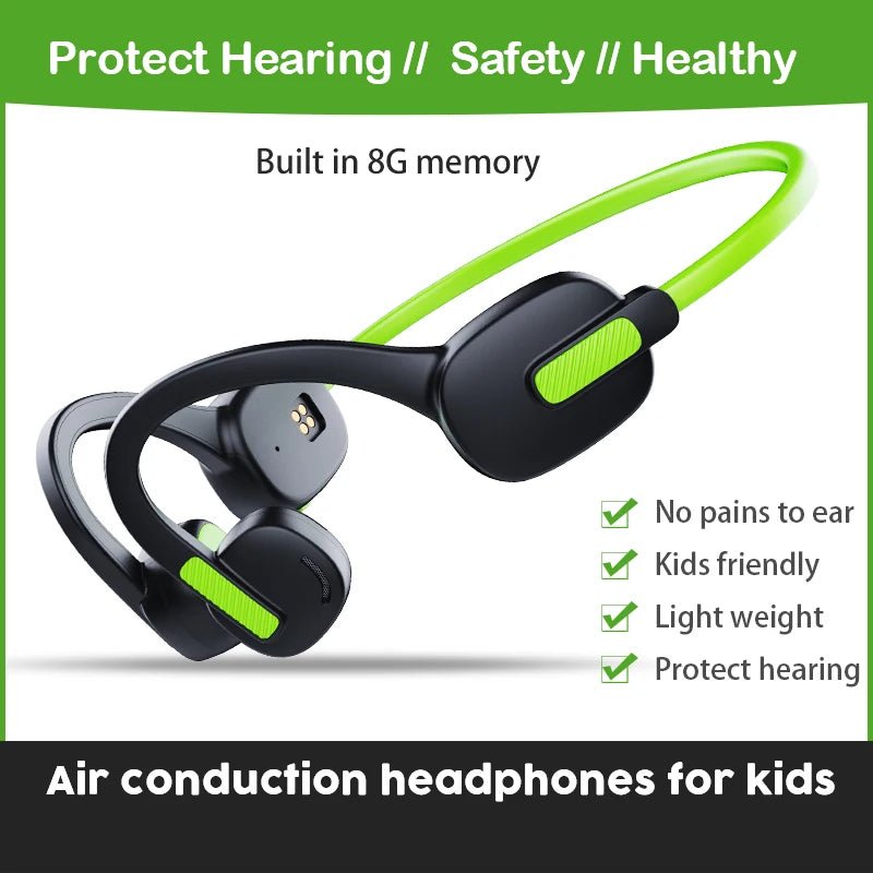 Wireless Speaker Kids Earphones Headset Air Bone Conduction Headphones with Mp3 Gift for Kids Children Girl Boy Student