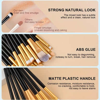 8/22/34Pcs Makeup Brush Set Portable Soft Eyeshadow Brushes Powder Foundation Brush Multipurpose Blending Cosmetic Beauty Tool