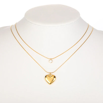 Punk Cuban Chain Heart Necklace For Women Hip Pop Stainless Steel Choker Fashion Wedding Party Jewelry Gift