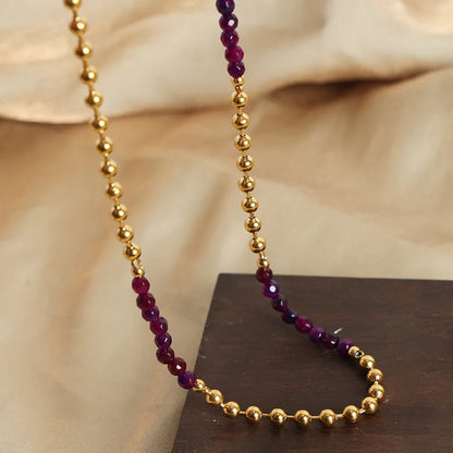 Gorgeous Purple Beaded Necklace for women Copper Nature Agate Chain Charm Jewelry Wholesale
