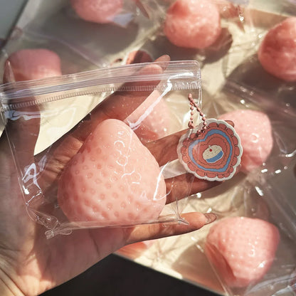 Strawberry Taba Squishy Fidget Toy, Soft Slow Rebounce Stress Relief Toy Antistress for Kids Adults Office & Party Favors Gift