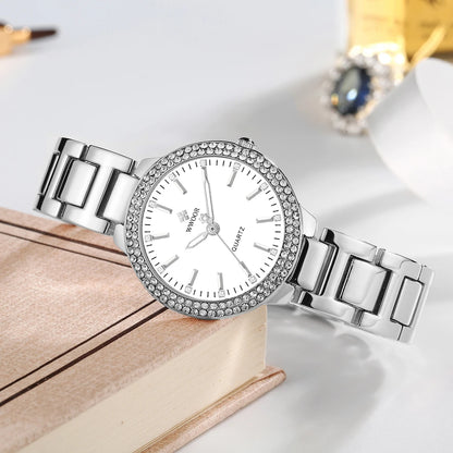 WWOOR New Women's Watches Fashion Crystal Diamond Ladies Quartz Wristwatch For Woman Relogio Feminino Female Montre Reloj Mujer