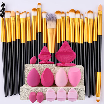 8/22/34Pcs Makeup Brush Set Portable Soft Eyeshadow Brushes Powder Foundation Brush Multipurpose Blending Cosmetic Beauty Tool