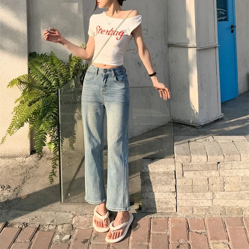 2025 Women  Jean Japan Vintage Style Low-Waisted Slimming Jeans Women's Bell-Bottom Pants Summer Season Fashion Y2K Jeans