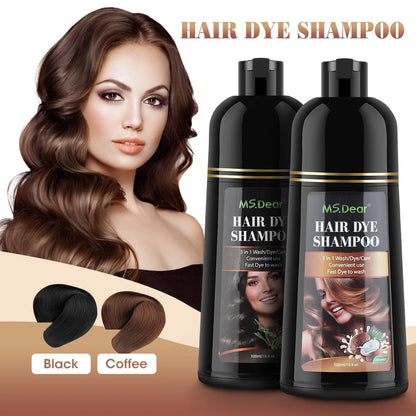 500ml Natural Plant Conditioning Hair Dye Black Shampoo Fast Dye White Grey Hair Removal Dye Coloring Black Hair