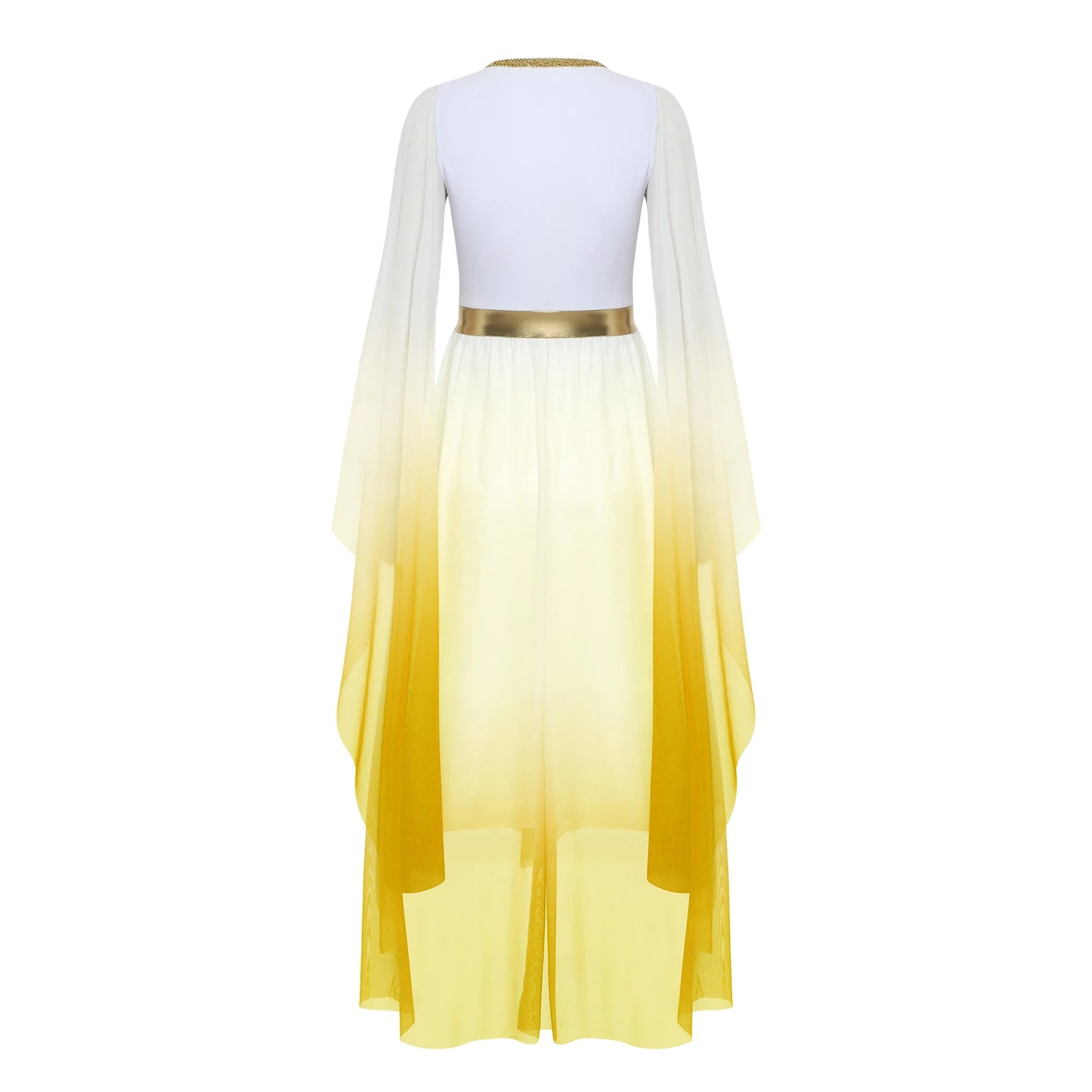 Women Halloween Ancient Greek Goddesses Queen Cosplay Costume Roman Toga Gold Trim Cape Tunic Dress Church Choir Worship Robe