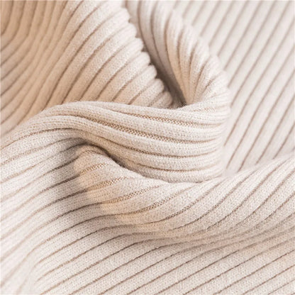 Autumn Winter Women Knit Solid Turtleneck Pull Sweater Casual Rib Jumper Tops Female Home Pullover Y2K Clothing 2025