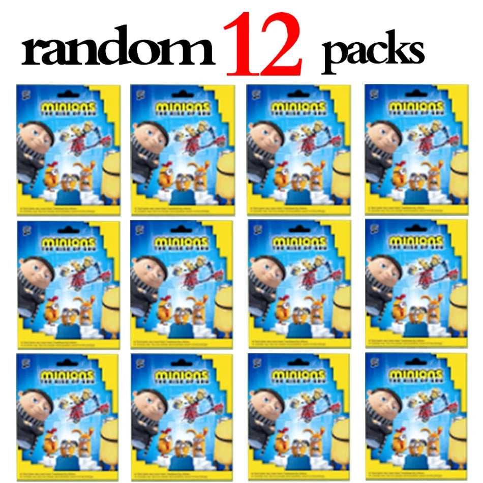 Anime 2-24pcs minions Blind Box figures Box game Doll Figure PVC model Toys desktop Decorative Kids birthday Christmas Gifts