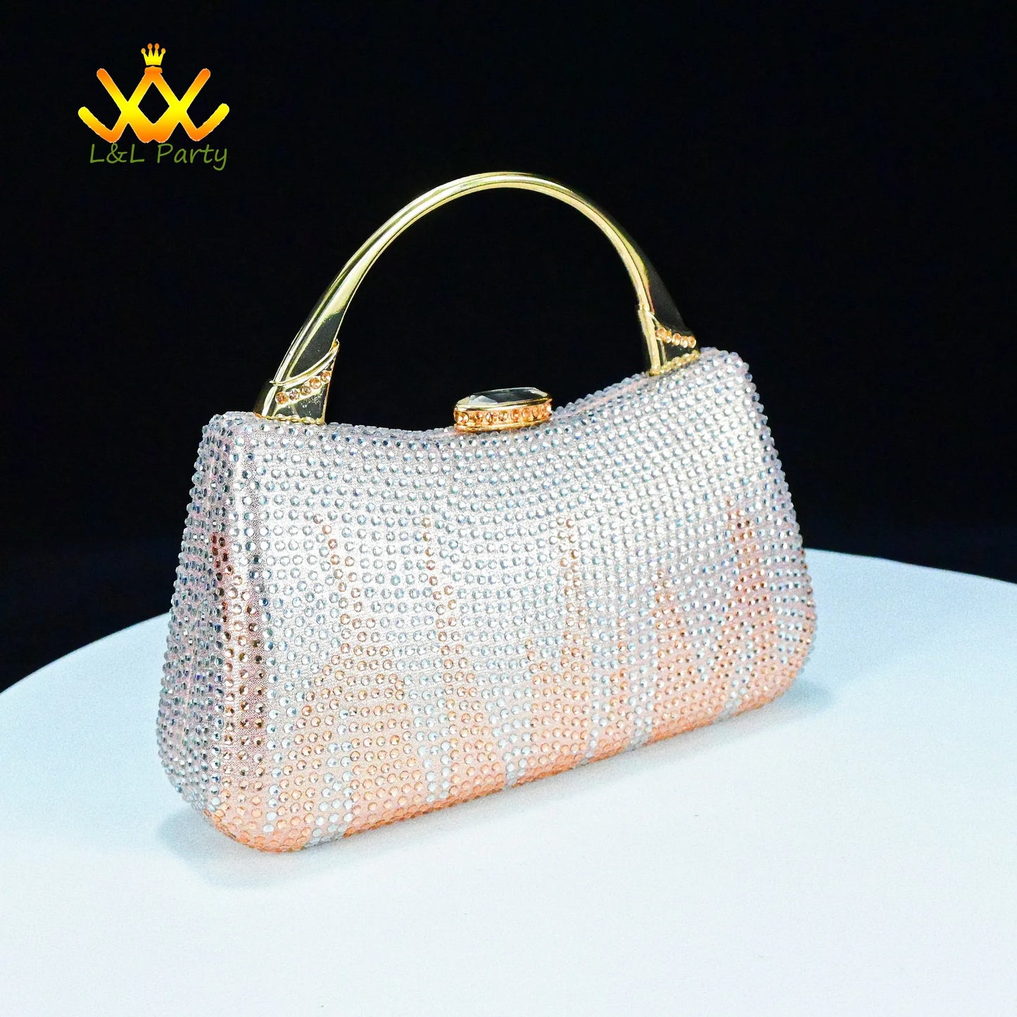 EtherealBe Gold Rhinestone Fashionable shoes and bag set