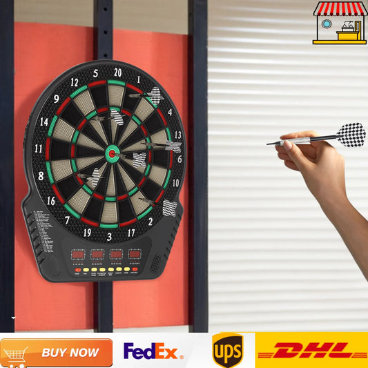 17"LX20" Electronic Dartboard with 27 Games, Cricket Scoring and 6 Darts for Adults Kids