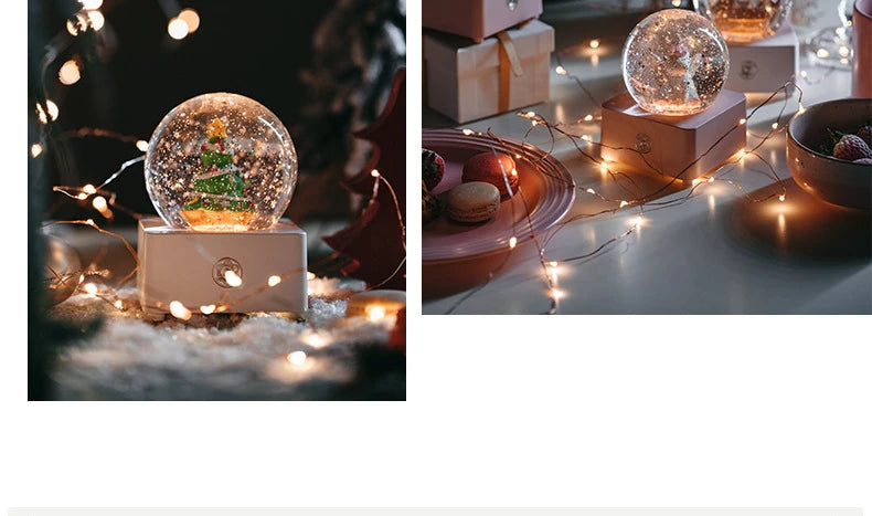 Unicorn Crystal Ball Music Box Snow Globe Night Lamp Birthday Gift for Girls Children Christmas Gift Music Crafts with Snowflake