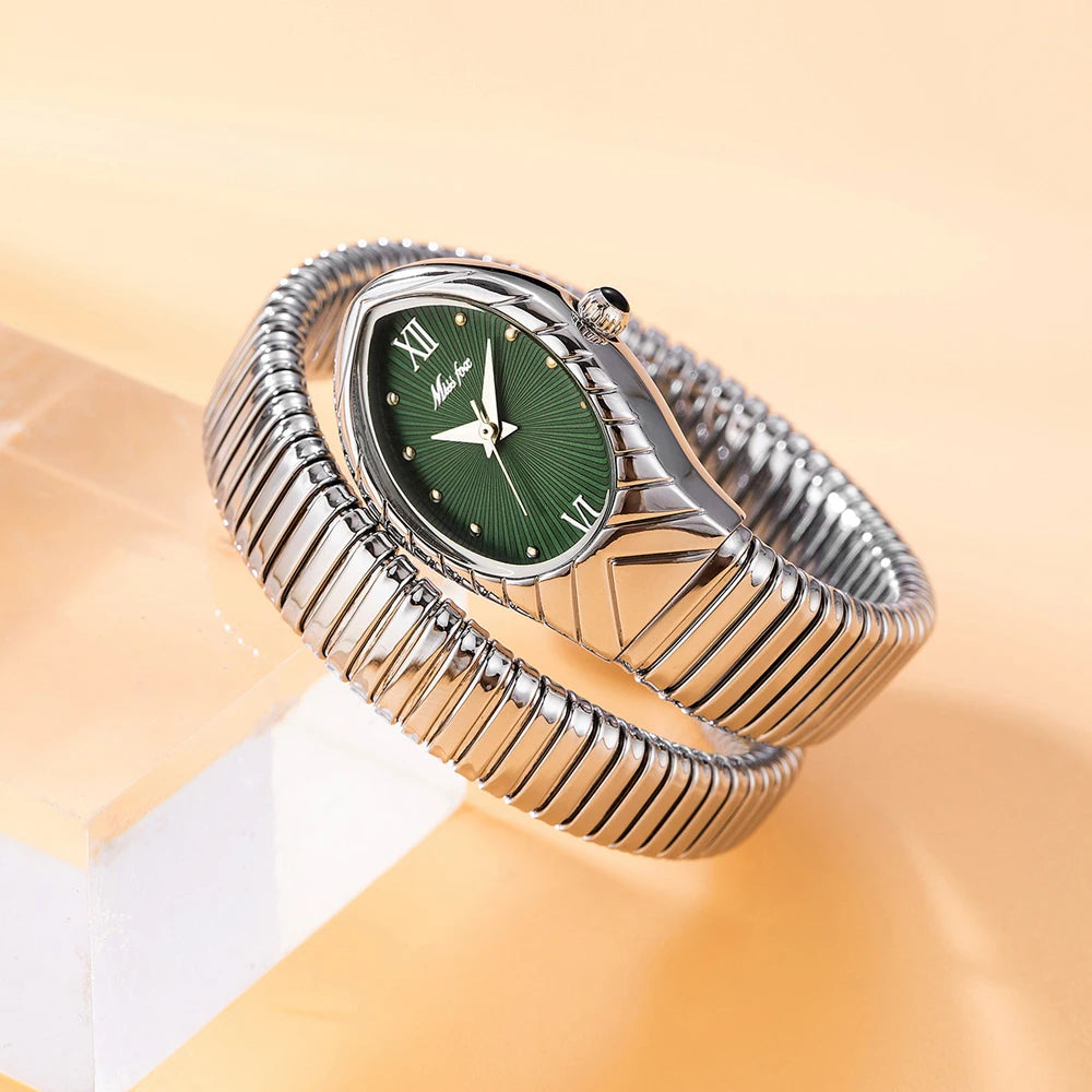 Top Brand MISSFOX Women's Watches New Quartz Snake Shape Simple Ladies Watch Fashion Unique Strap Waterproof Wristwatches