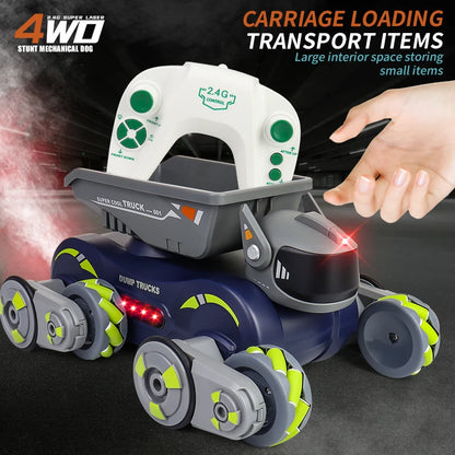 JJRC JC013P RC Robot Dog w/ Music Cool Lights Water Spray Swing Arms Stunt Car 2.4G 4WD RC Drift Car Remote Control Car Toys