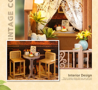 Handmade Wooden Miniature Doll House Kit 3D Puzzle Assembled Building Model Kit With LED Light DollHouses Toy For Christmas Gift