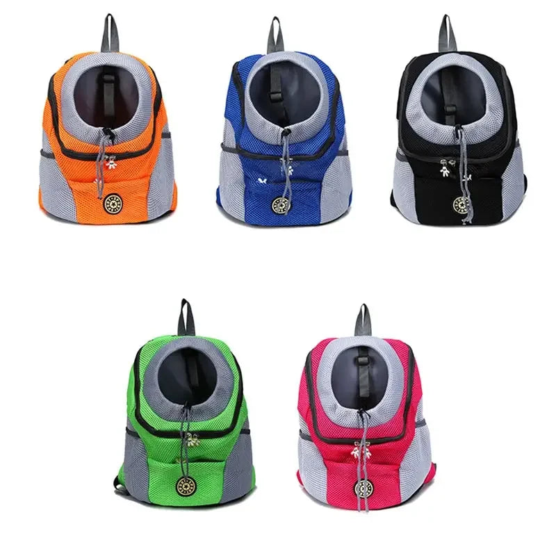 Double Shoulder Portable Travel Backpack Pet Dog Outdoor Carrier Bag Pet Dog Front Bag Mesh Backpack Pet Carrying Supplies