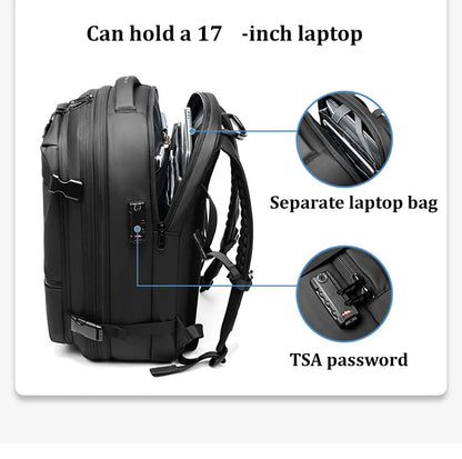Men Travel Backpack vacuum compression Laptop Backpack 17 inch Extended Large Capacity school Backpack Hiking Business backpack