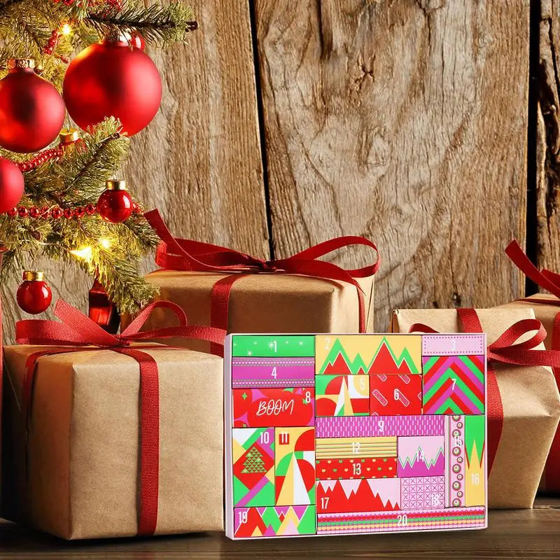 Christmas Advent Calendar  Makeup Tools Countdown Calendar Gift Boxes Lipstick Eye Shadow Cosmetics Set Party Favors for Girls
