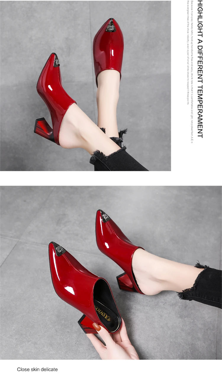 Sandalias Summer 2022 New Women Slipper High Heel Sandal Shoes Ladies High Quality PU Leather Slides Pumps Women