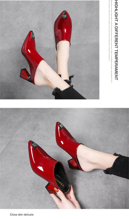 Sandalias Summer 2022 New Women Slipper High Heel Sandal Shoes Ladies High Quality PU Leather Slides Pumps Women