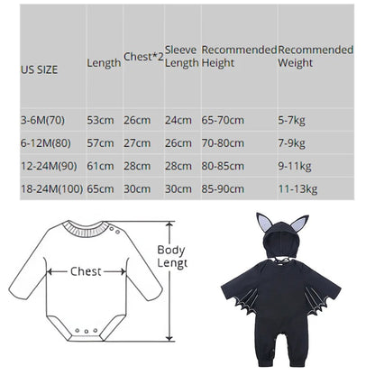 2023 Baby Halloween Cosplay Costume Solid Print Hat+Romper Bag Bone Pumpkin Bodysuit Gift Boy Girl Disguise Vampire Clothes