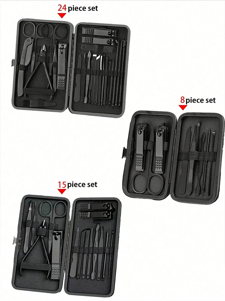 Manicure Nail Clippers Pedicure Set - Stainless Steel Manicure, Professional Grooming Kit, Nail Care Tools with Luxurious Travel