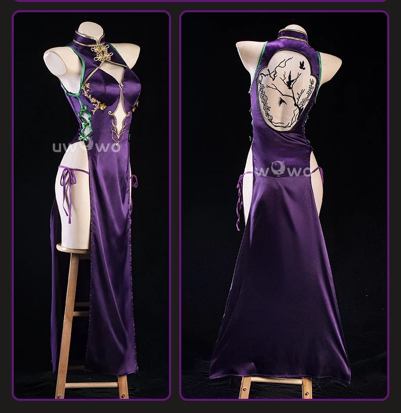 IN STOCK UWOWO C.C. Cosplay Codee Geasss: C.C. CC Purple Cheongsam Cosplay Costume Purple Dress Halloween Costume