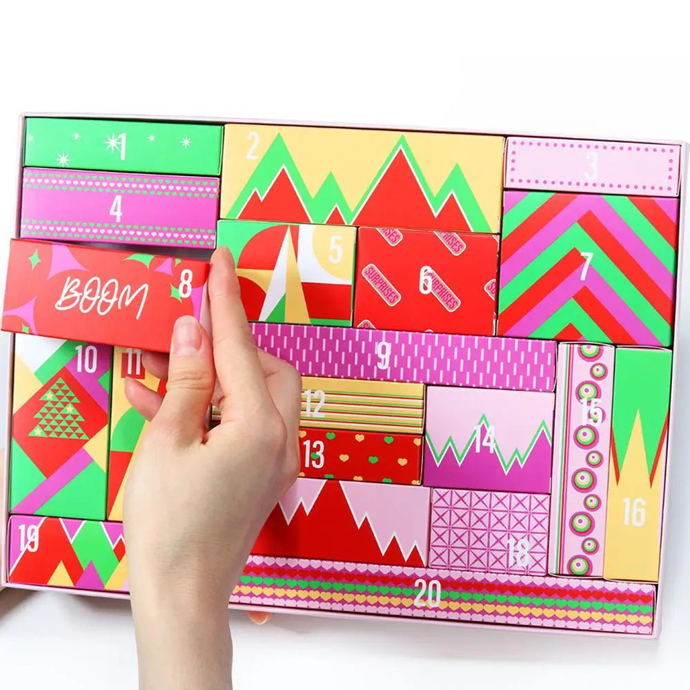 Christmas Advent Calendar  Makeup Tools Countdown Calendar Gift Boxes Lipstick Eye Shadow Cosmetics Set Party Favors for Girls