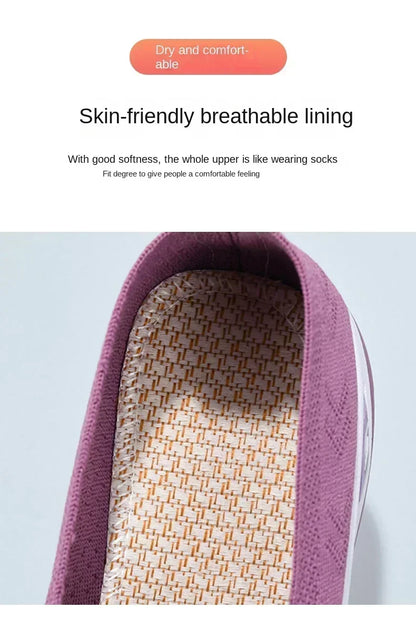 Skin-friendly breathable lining in lightweight women's walking flats for comfort and softness