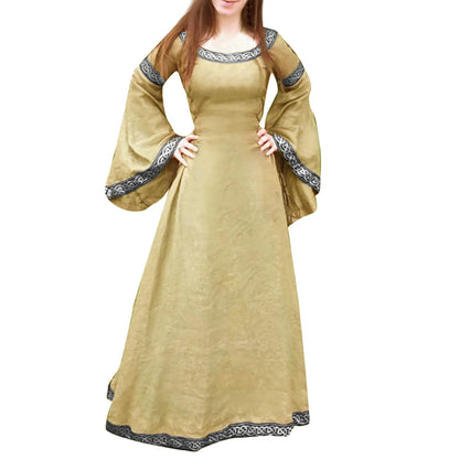 Medieval Gothic Cosplay Costumes for Women Halloween Carnival Party Performance Long sleeve Middle Ages Renaissance Dresses