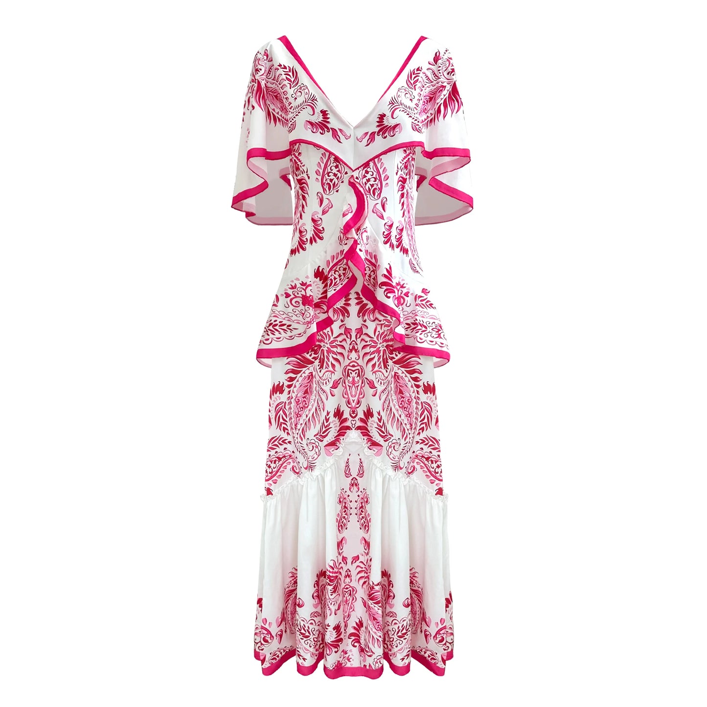 New Shadow Cap Midi Dresses Women Cloak Sleeves Dress V Neck Halter Boho Summer Party Evening Female Vestidos Robe Summer