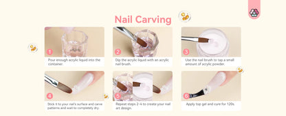 Saviland Professional Acrylic Powder Set 10g x 10 Clear Nudes Pink Ultra Fine Keratin Formula Quick Dry for Salon Nail Art