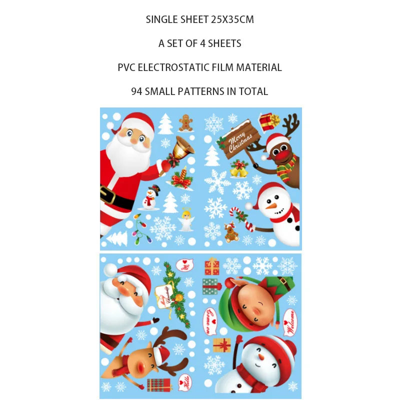 Christmas Window Sticker Merry Christmas Decorations For Home 2025 Cristmas Ornament Xmas Navidad Natal Gifts New Year 2026