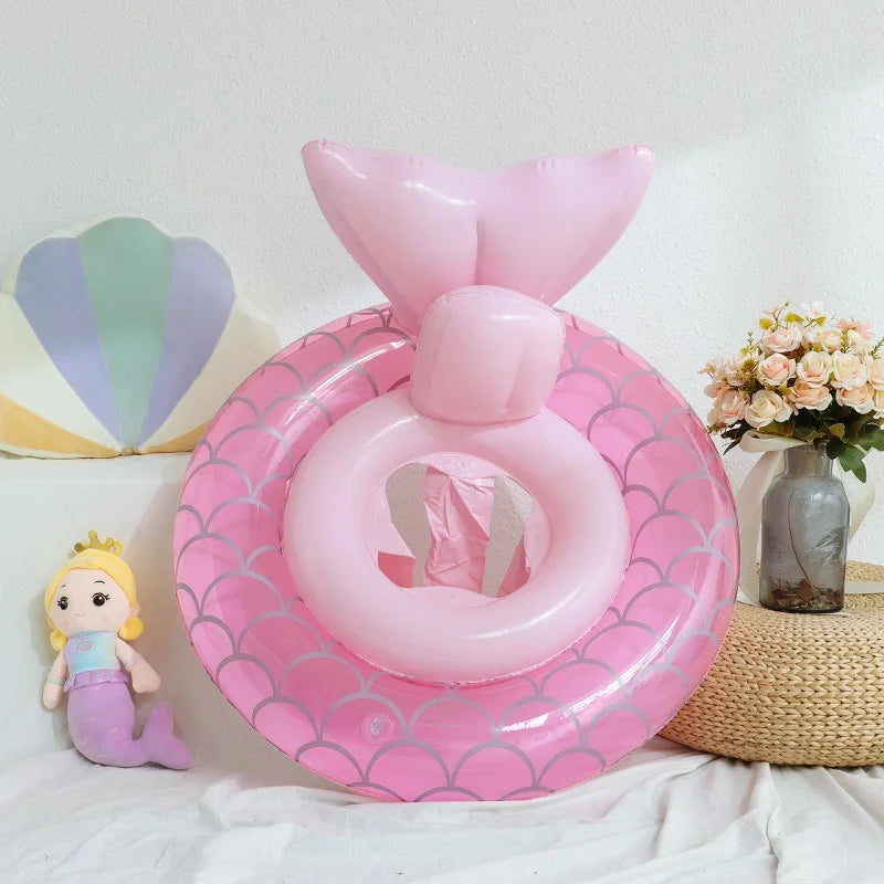 Rooxin Flamingo Swimming Circle Baby Infant Float Pool Swimming Ring With Sunshade Floating Seat Summer Beach Pool Party Toys