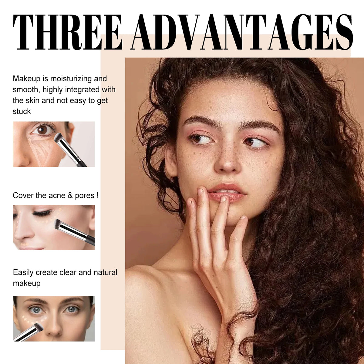 EELHOE 3color Concealer Conceal Redness Dark Circles No Creasing No Separation Full Cover Moisturizing Brightens Skin Concealer