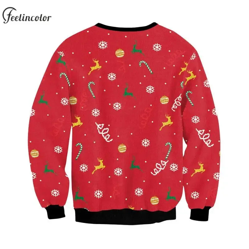 Go Jesus Your Birthday Ugly Christmas Sweatshirt for Men Holiday Party Pullover Autumn Loose Casual Hoodies Couples Clothes