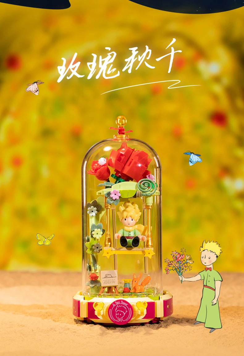 Le Petit Prince Building Blocks Rose Eternal Dream Scene Assembly Toys Model Ornaments Building Blocks Children Gifts