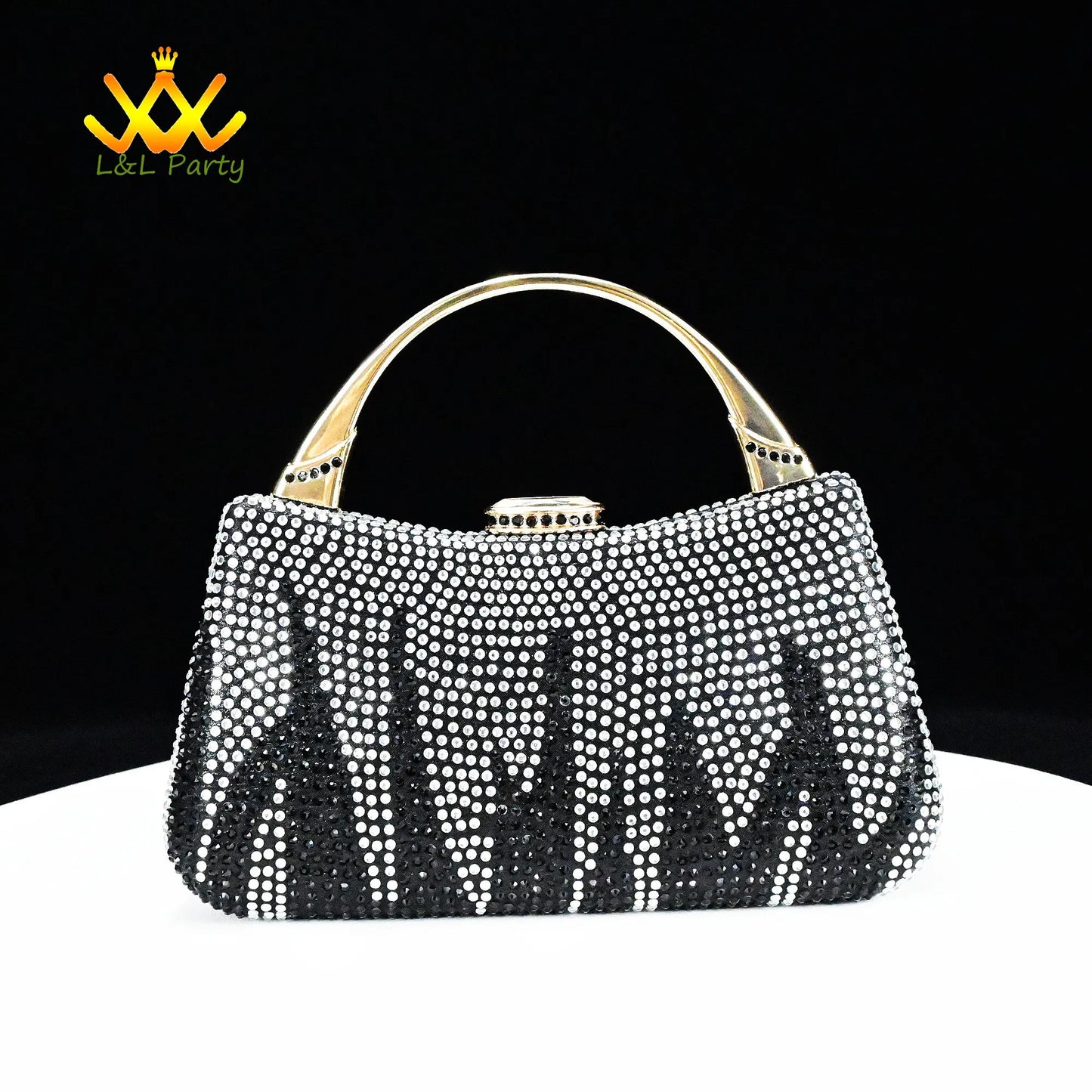 EtherealBe Gold Rhinestone Fashionable shoes and bag set