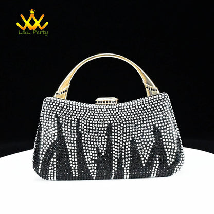 EtherealBe Gold Rhinestone Fashionable shoes and bag set