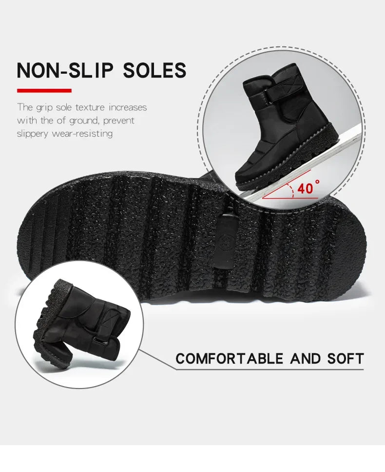 Waterproof Winter Boots for Women 2025 New Faux Fur Long Plush Snow Boots Woman Platform Shoes Warm Cotton Couples Ankle Boots