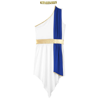 Women Ancient Roman Greek Role Play Toga Senator Caesar Costume Athenian Princess Empress Dress Robe for Halloween Cosplay Party