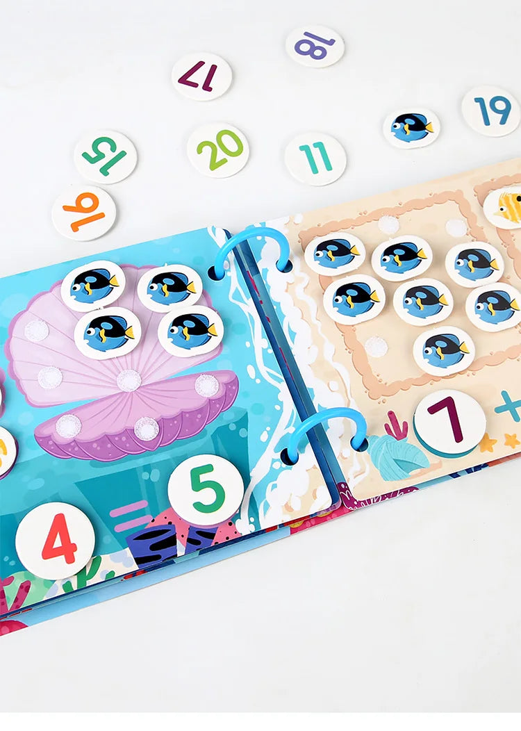Montessori Busy Book Sticker Quiet Book for Kids Early Educational Toy Toddlers Matching Puzzles Game Baby Learning Toys Gifts