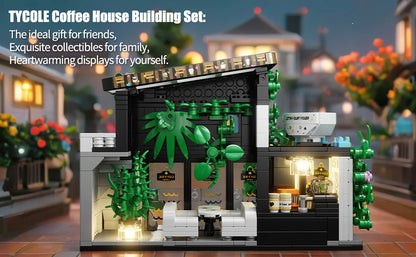 572PCS Building Blocks Toy For Kids City Street View Coffee Flower House Model Big Size Particles Bricks 3D Puzzle Educational T