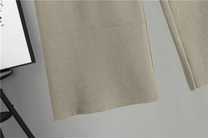 2025 Winter And Autumn Fashionable Elegant Women's Knitted 3-Piece Set cardigan Women's Sweater Women's Wide Leg Pants