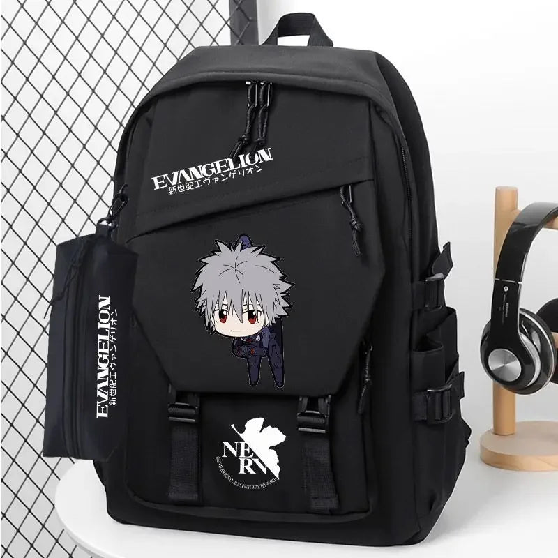 Cartoon Evangelion EVA Unit 1 School Bag Large Capacity Trendy Backpack for Primary and Secondary School Students Christmas Gift