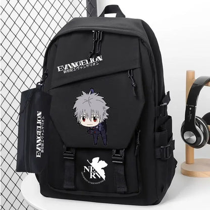 Cartoon Evangelion EVA Unit 1 School Bag Large Capacity Trendy Backpack for Primary and Secondary School Students Christmas Gift