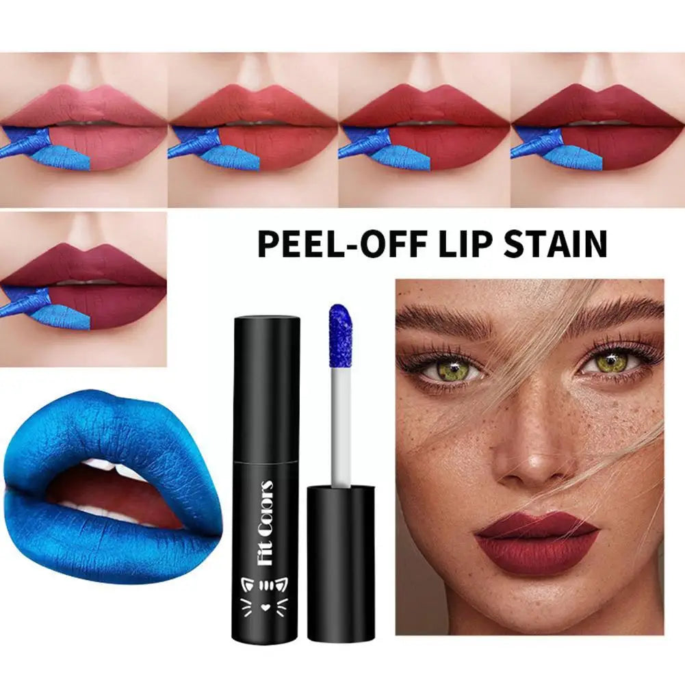 5 Colors Tear Off Lipstick Waterproof Long Lasting Lip Color Lip Reveal Lip Tattoo Gloss Stain Peel Makeup Non-Stick Cup St R4Q5