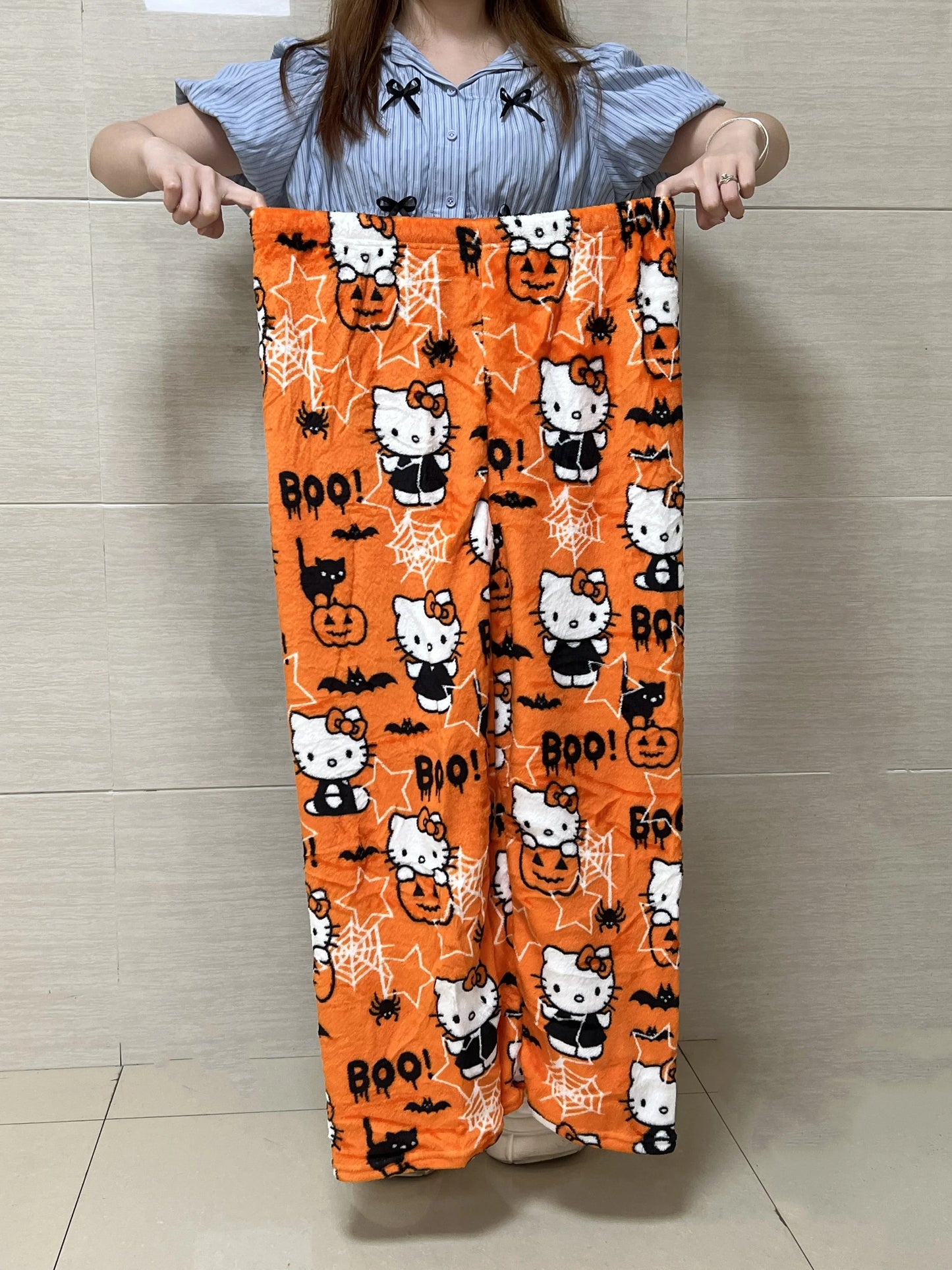 2025 New HelloKitty Outerwear Autumn/Winter Plush Sleeper Pants Women's Warm Pants Flannel Home Pants Soft Warm Sleeper Pants